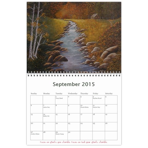 2015 Calendar By Tracy Sep 2015