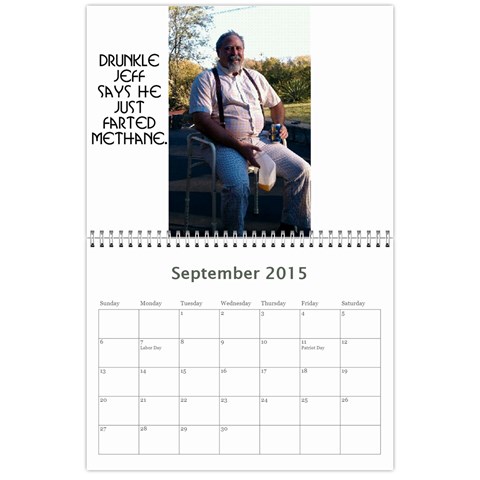 Drunkle Jeff Calender By Sarah Sep 2015