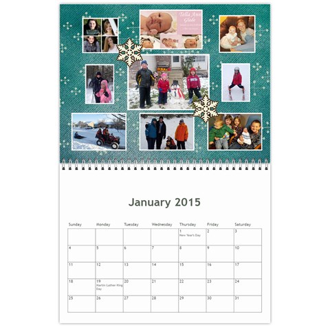 Calendar 2015 By Debbie Jan 2015