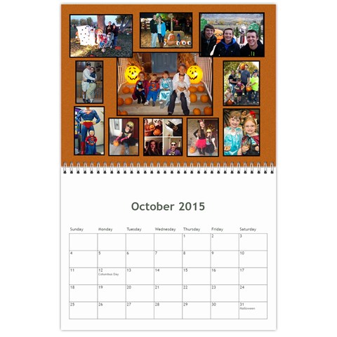 Calendar 2015 By Debbie Oct 2015