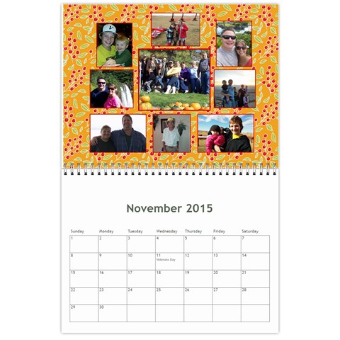 Calendar 2015 By Debbie Nov 2015