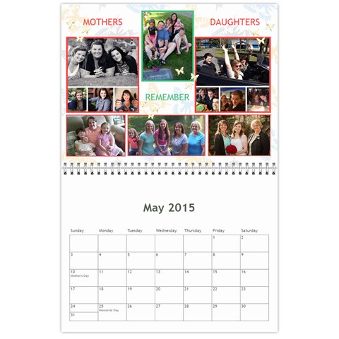 Calendar 2015 By Debbie May 2015