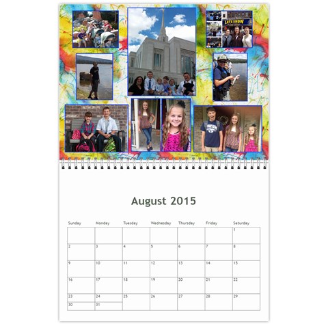 Calendar 2015 By Debbie Aug 2015