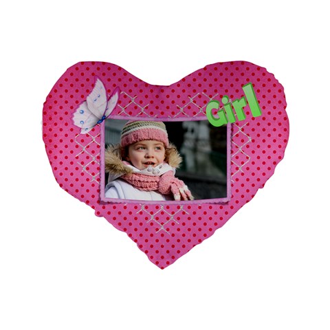 Girl Standard Heart Cushion By Deborah Back