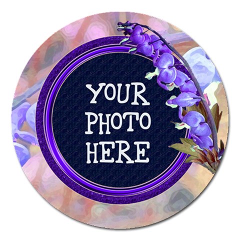 Purple Bleedingheart Magnet 5  Round By Chere s Creations Front