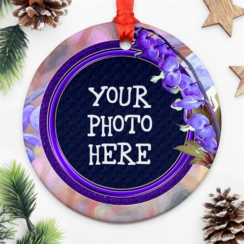 Purple Bleedingheart Ornament Round By Chere s Creations Front