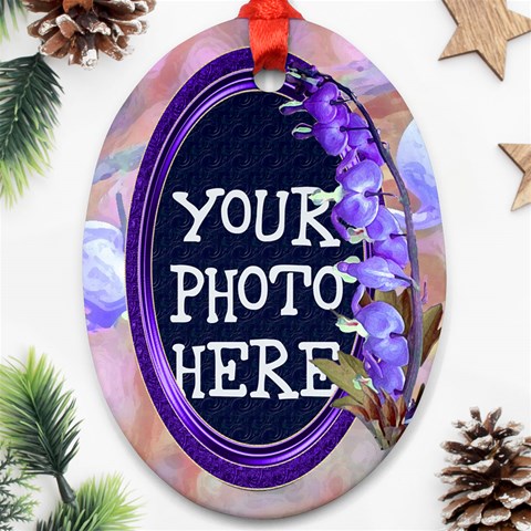 Purple Bleedingheart Oval Ornament Two Sides By Chere s Creations Front