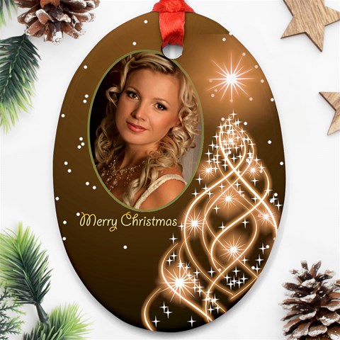 Mary Lou Christmas Oval Ornament 6 (2 Sided) By Deborah Back