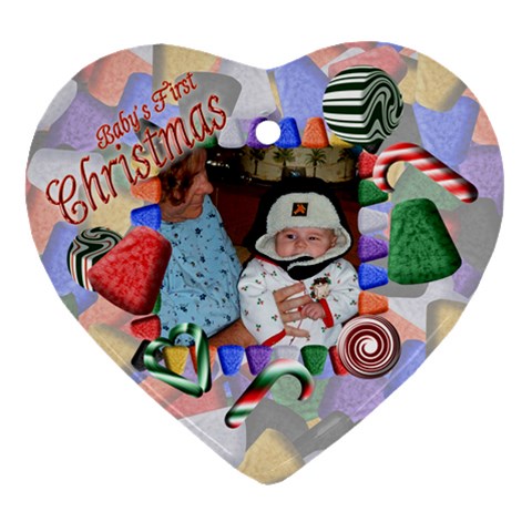 Baby s First Christmas Heart Ornament Two Sides By Chere s Creations Back