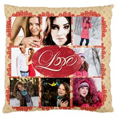 love - Large Premium Plush Fleece Cushion Case (Two Sides)