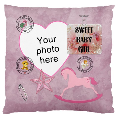 Baby Girl Flano Cushion Case (1 Sided) By Lil Front