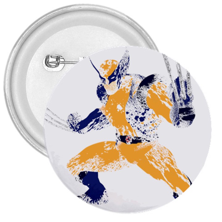 Splatter Heroes Wolverine Plain 3  Button