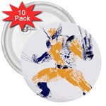 Splatter Heroes Wolverine Plain 3  Button (10 pack) Front