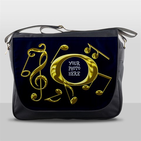 Golden Musical Notes Messenger Bag By Chere s Creations Front