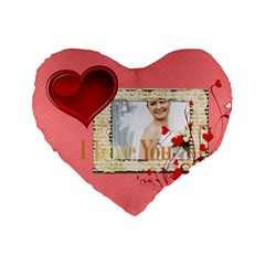 love - Standard 16  Premium Plush Fleece Heart Shape Cushion 