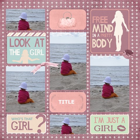 Girl By Elfie 12 x12  Scrapbook Page - 1