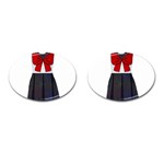 Galaxy Seifuku Print Sleeveless Dress Cufflinks (Oval) Front(Pair)