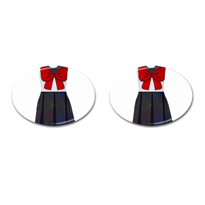 Galaxy Seifuku Print Sleeveless Dress Cufflinks (Oval)