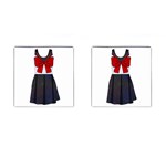 Galaxy Seifuku Print Sleeveless Dress Cufflinks (Square) Front(Pair)