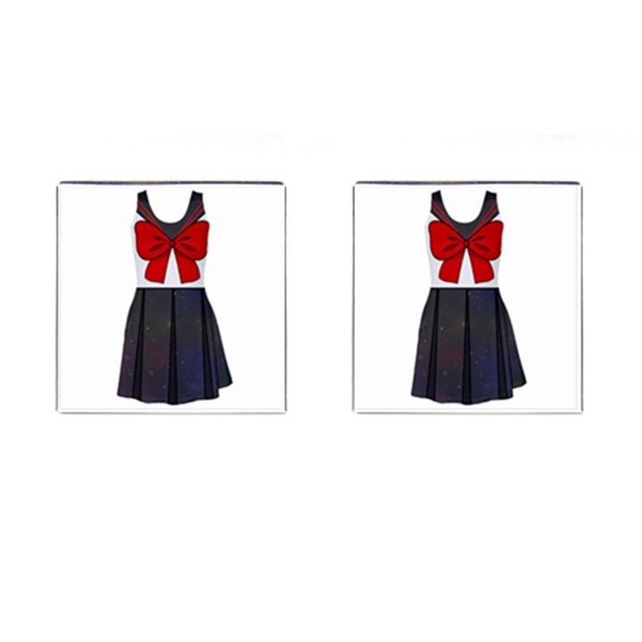 Galaxy Seifuku Print Sleeveless Dress Cufflinks (Square)