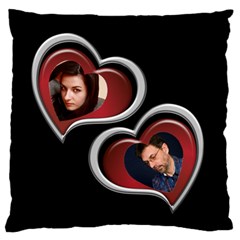 Two Hearts Large Flano Cushion Case