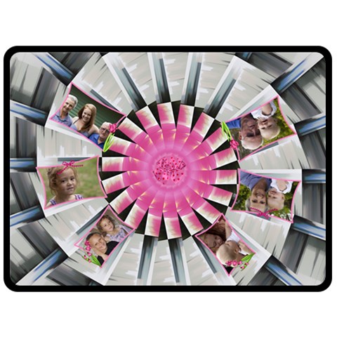 Pretty Pin Wheel Double Fleece Blanket (large) By Deborah 80 x60  Blanket Front