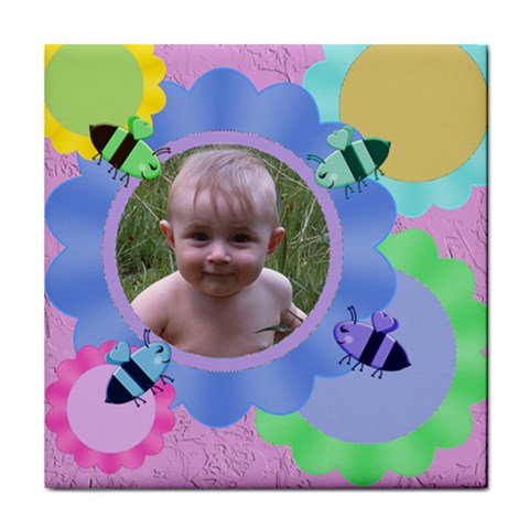 Bees And Flowers Tile Coaster By Chere s Creations Front