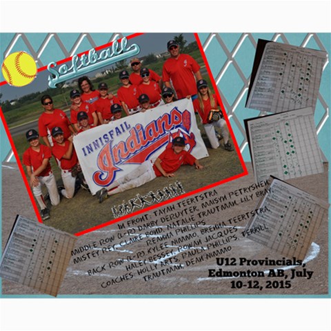 U12 Provincials Souvenir 2015 Natalie s Team By Allison 10 x8  Print - 1