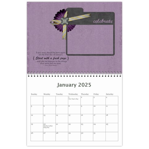 2025 Calender Elegance By Shelly Jan 2025