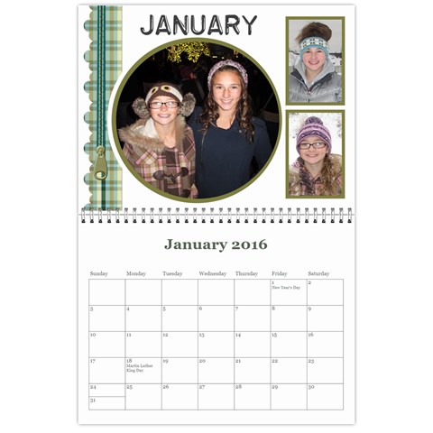 2016 Calendar By Julia Jan 2016