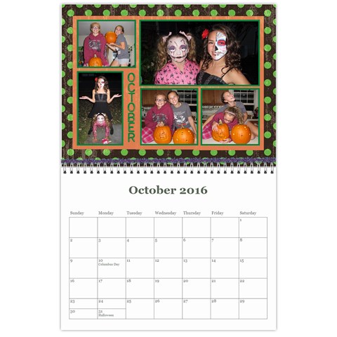 2016 Calendar By Julia Oct 2016