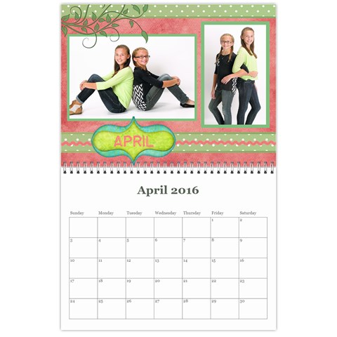 2016 Calendar By Julia Apr 2016