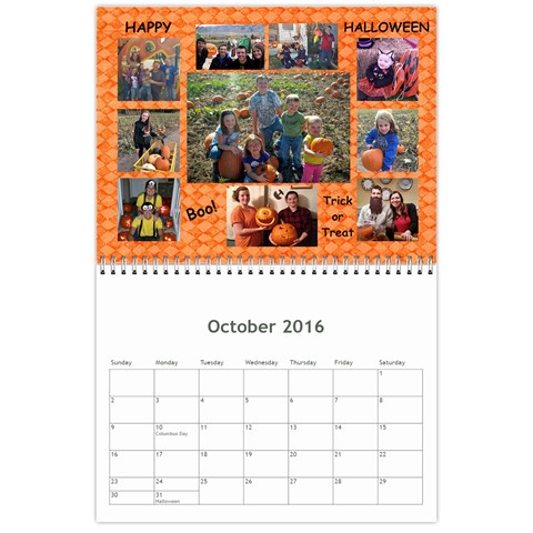 Calendar 2016 By Debbie Oct 2016