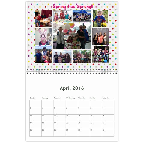 Calendar 2016 By Debbie Apr 2016