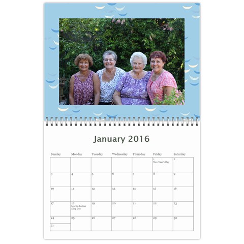 2016 Calendar By Christine Jan 2016