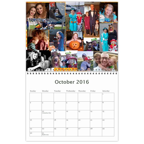 2016 Calendar Done By Mandy Morford Oct 2016