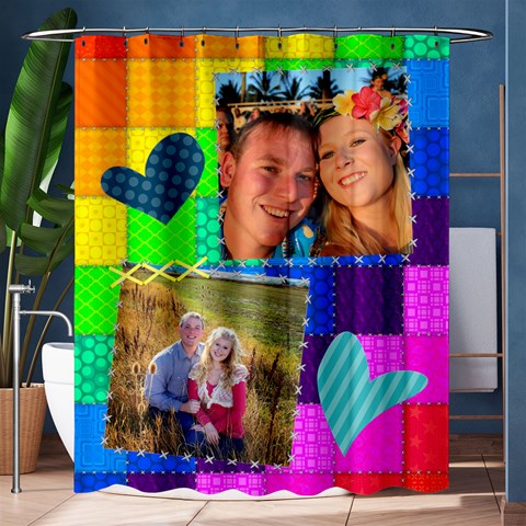 Rainbow Stitch Shower Curtain By Digitalkeepsakes 60 x72  Curtain