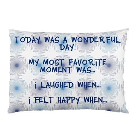 Wonderful Day Blue 3questions By Sarah 26.62 x18.9  Pillow Case