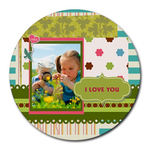 Kids By Kids 8 x8  Round Mousepad - 1