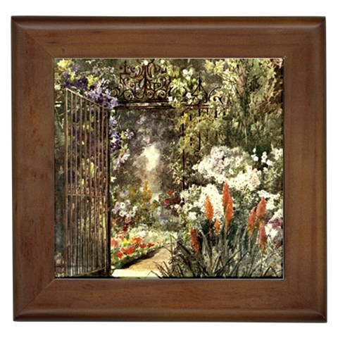 Gated Garden Framed Tile By Michelle Curry Front