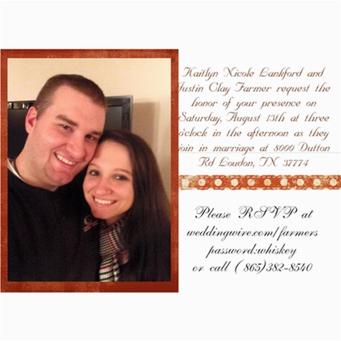 Wedding Invitations By Kaitlyn 7 x5  Photo Card - 2