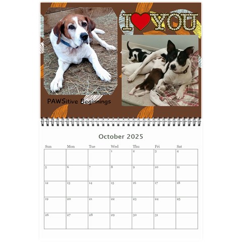 Pawsitive Beginnings Calendar  By Lamerle Oct 2025