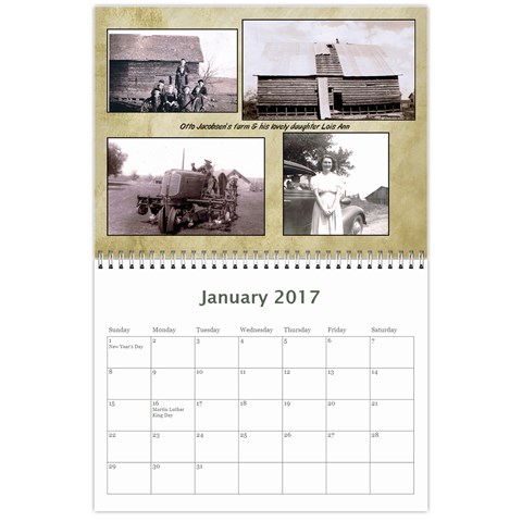 2017 Lois  Calendar  By Nancy Knutson Jan 2017