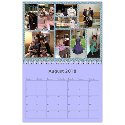 Kleinerman Calendar By Yocheved Aug 2018
