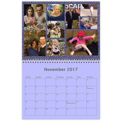 Kleinerman Calendar By Yocheved Nov 2017