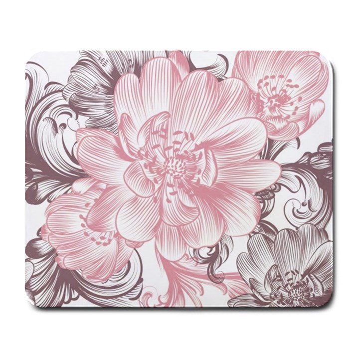 Flower Print Large Mousepad