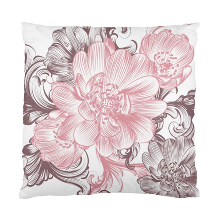 Flower Print Standard Cushion Case (Two Sides)