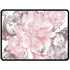 Flower Print Fleece Blanket (large) by jmcdesigns