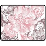 Flower Print Fleece Blanket (Medium) 60 x50  Blanket Front