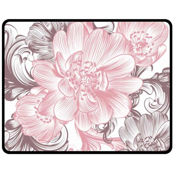 Flower Print Fleece Blanket (Medium)